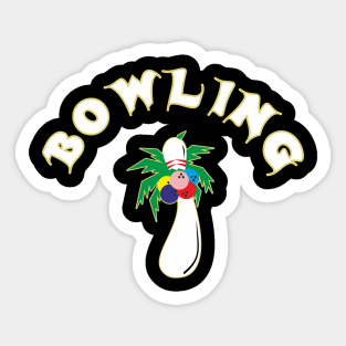 Bowling Palm Tree Sticker